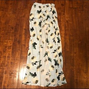 Floral Print Skort with Front Slit